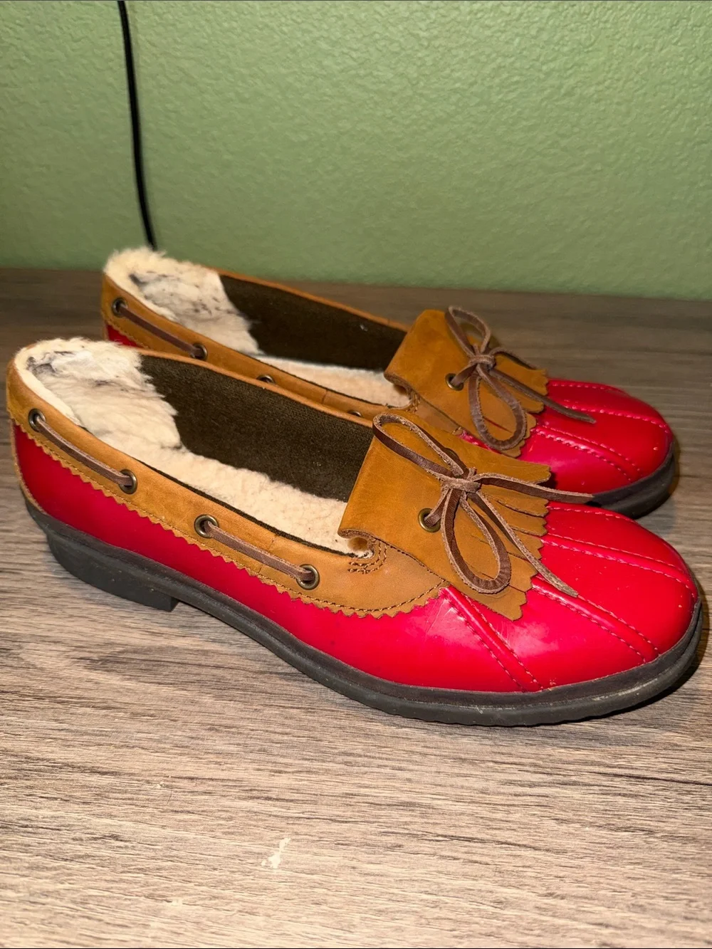 UGG moccasins glossy